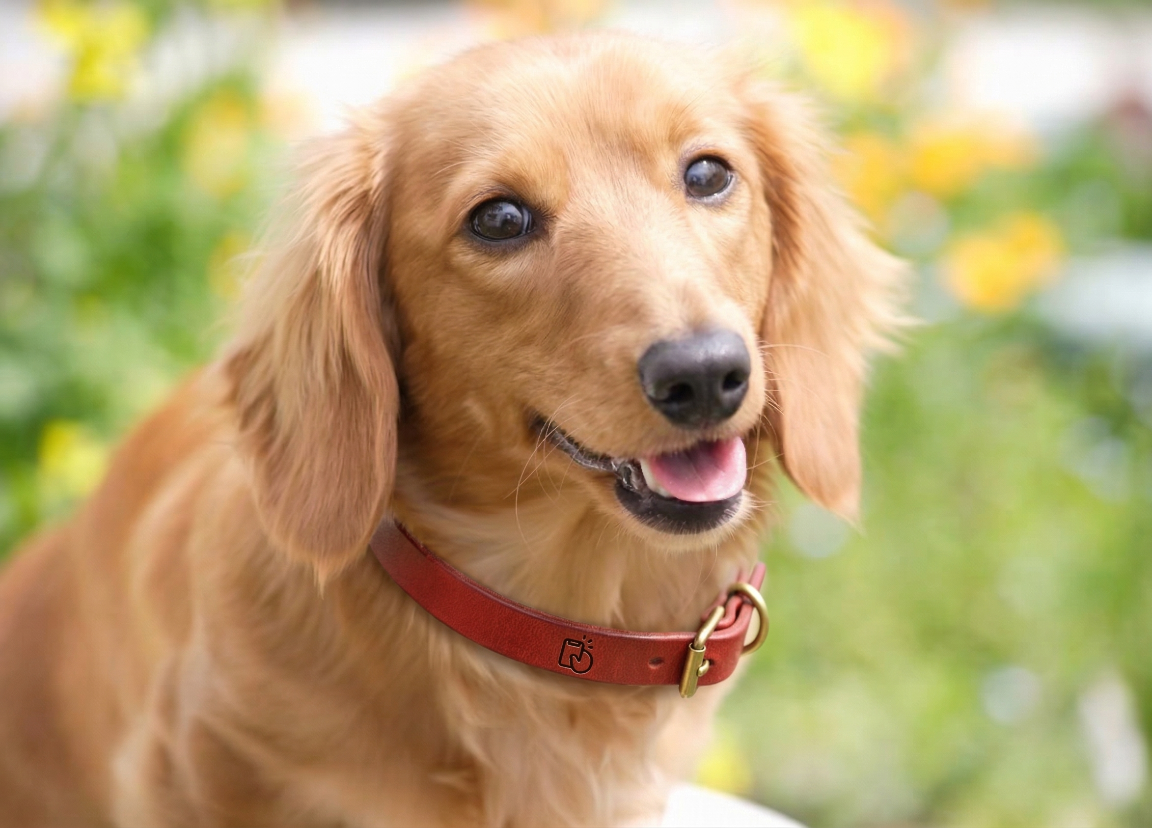 首輪にたぐっぴを付けたペットのイメージ